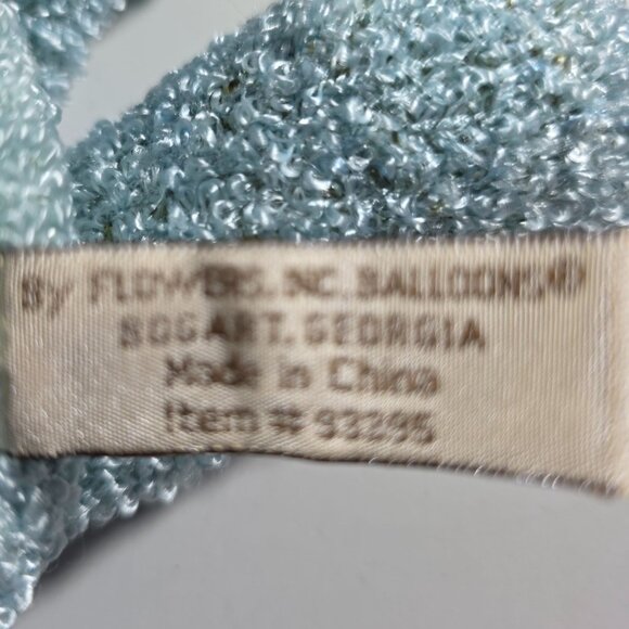 Blue Plush Bunny Stuffed Animal By Flowers Inc. Balloons 9" Polyester Child Toy - Picture 4 of 5